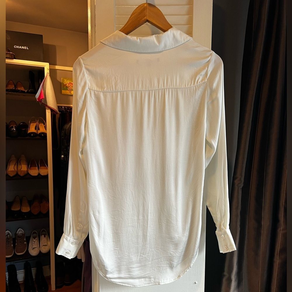 Quince Cream Washable Silk Button-Down Shirt - Picture 11 of 11